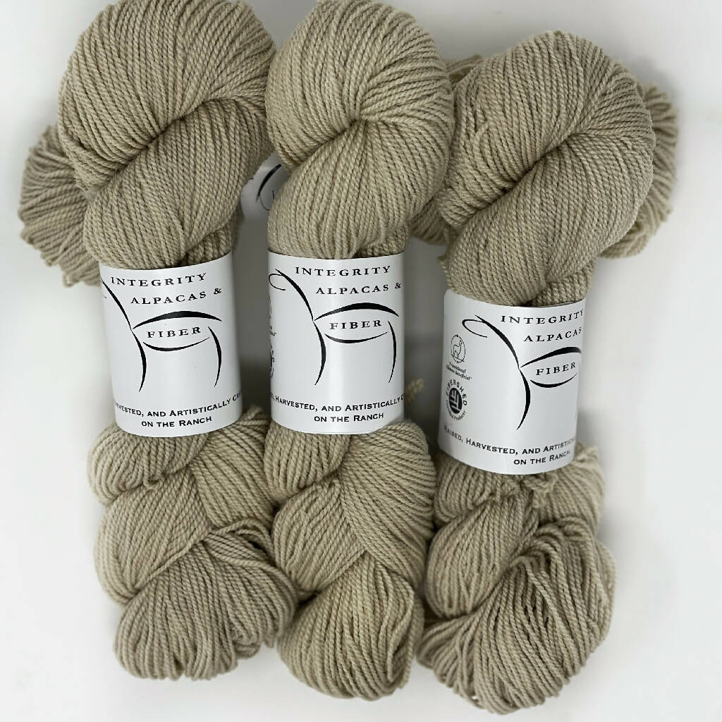 Alpaca/Rambouillet Sport Yarn - Naturally Dyed with Hollyhock