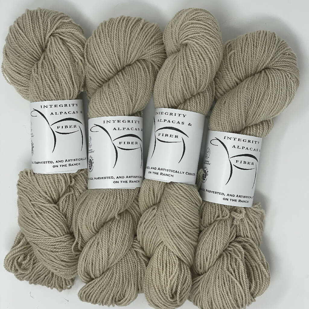 Alpaca/Rambouillet Sport Yarn - Naturally Dyed with Hollyhock