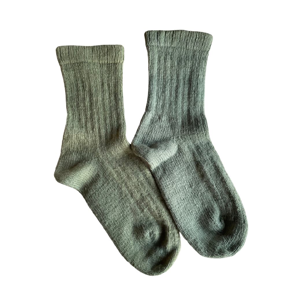 Knit Socks - Naturally Dyed - Black Scabiosa